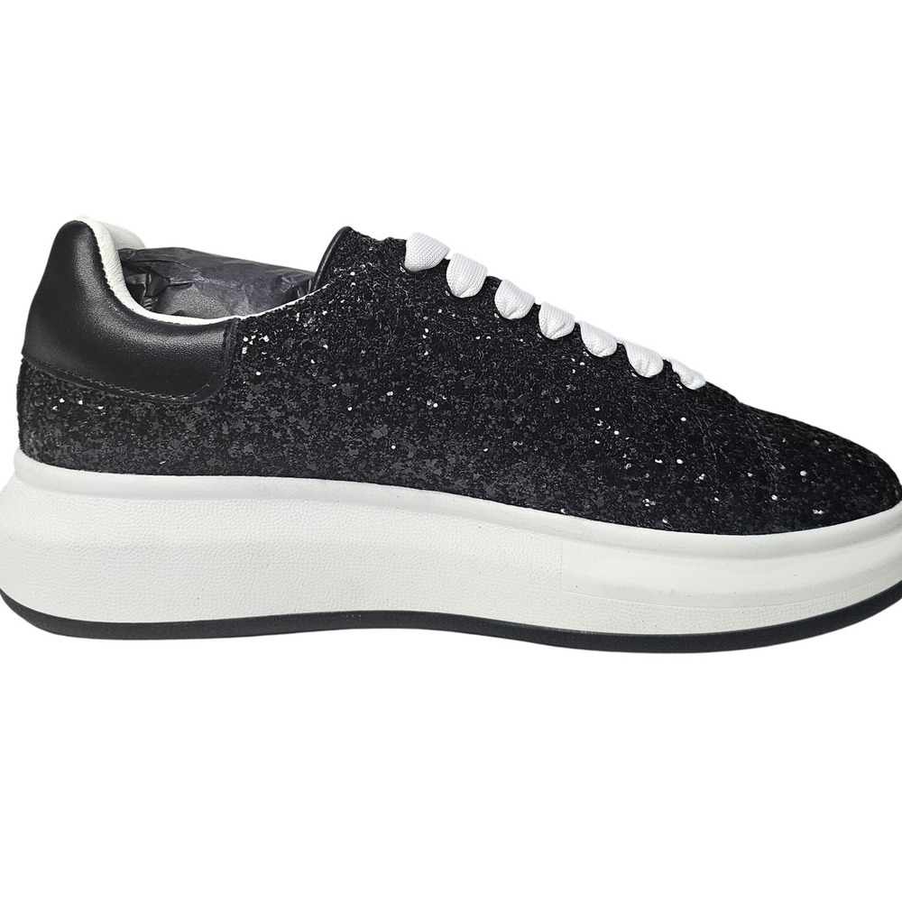 Blondo Diva Waterproof Lace-Up Glitter Low-Top Sneakers Women Size 7.5 NWT